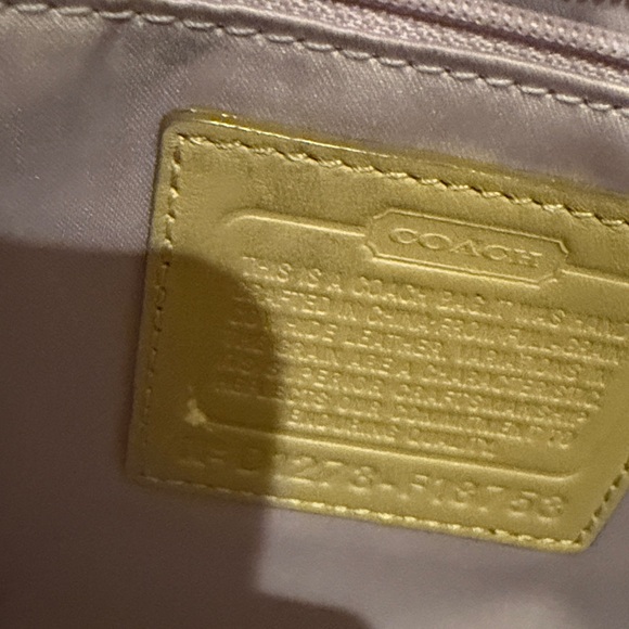 Coach Yellow Patent Signature Shoulder Bag - Picture 7 of 9